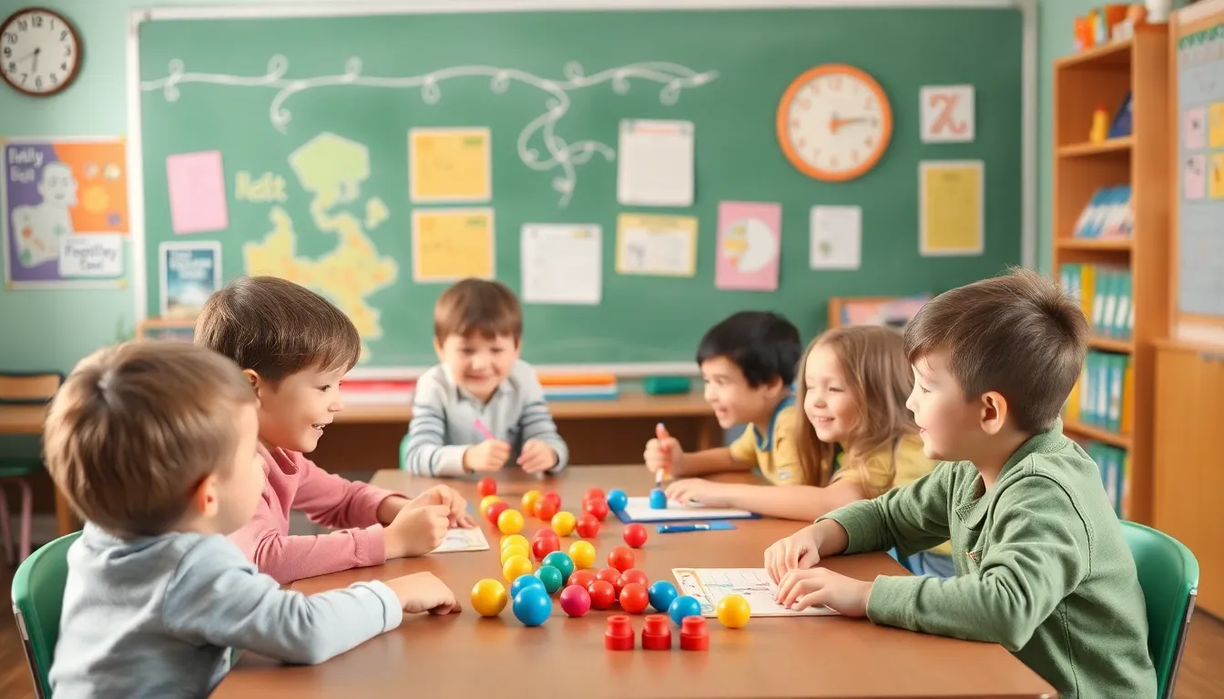 Children playing in elementary school