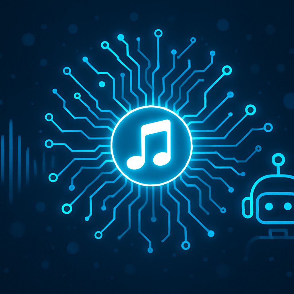 An abstract depiction of a song being generated by AI