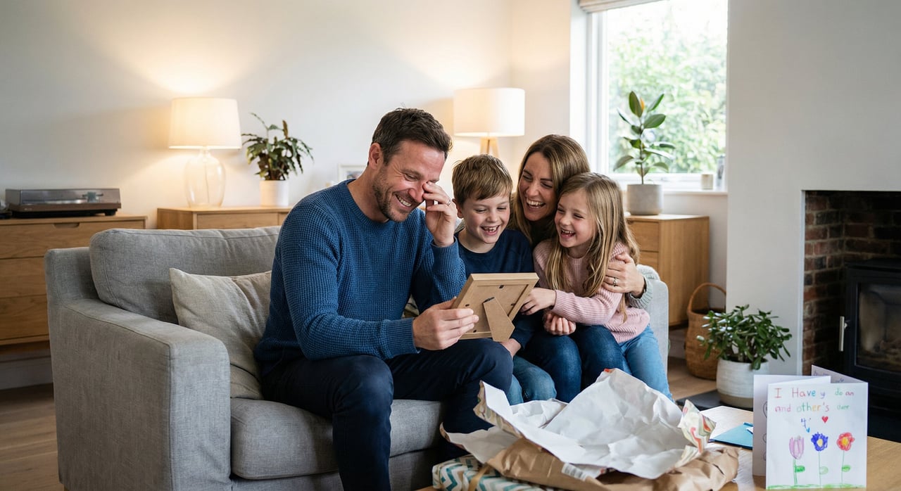 A family celebrating Father's Day together