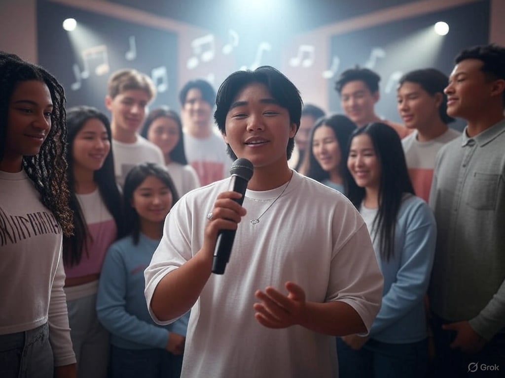 A choir in church singing a worship song